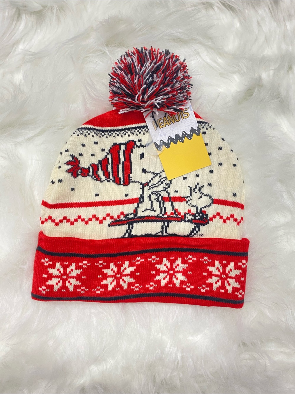 Peanuts Red and Cream Snoopy Beanie